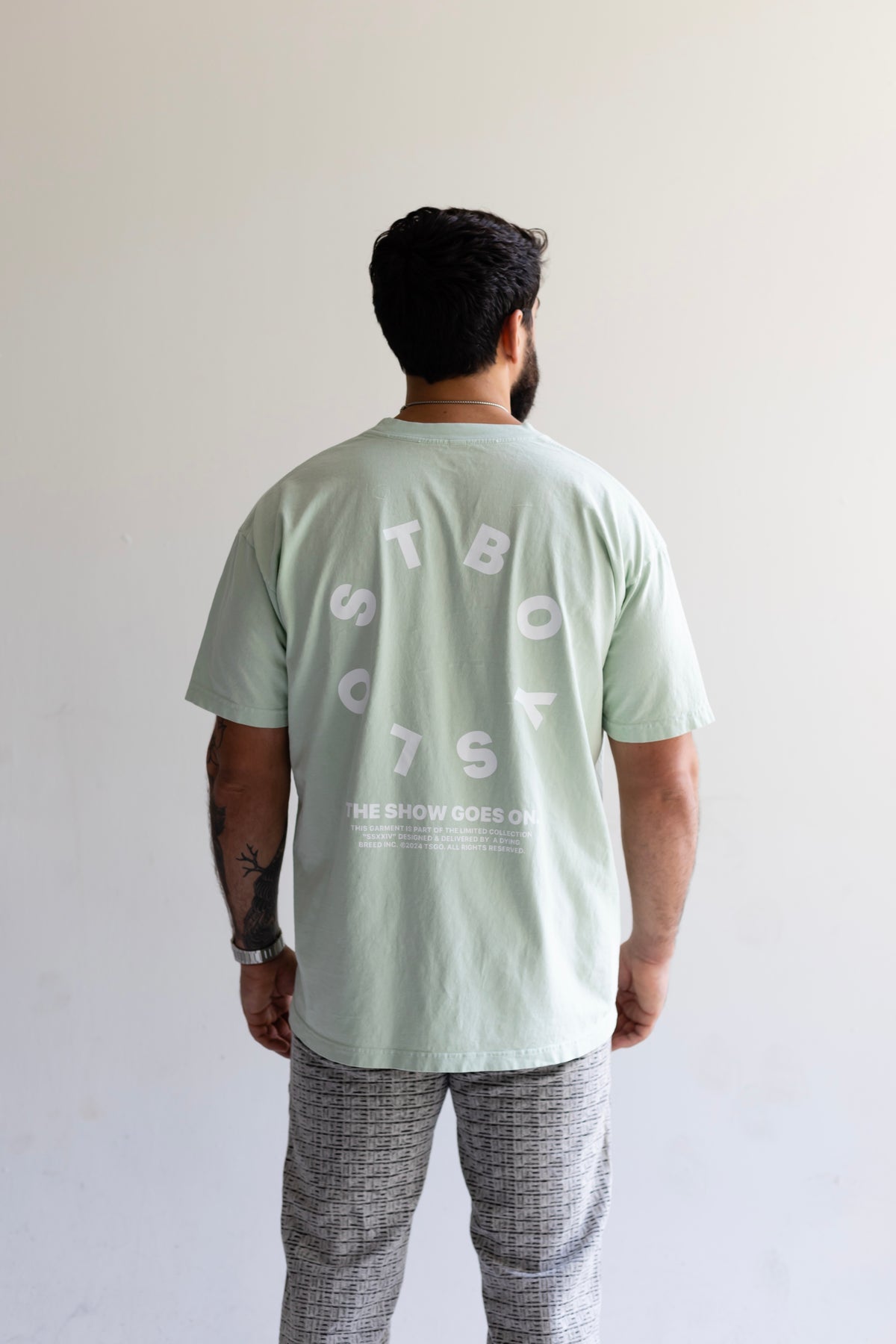 “NONSTOP” PREMIUM OVERSIZED TEE IN WASHED MINT