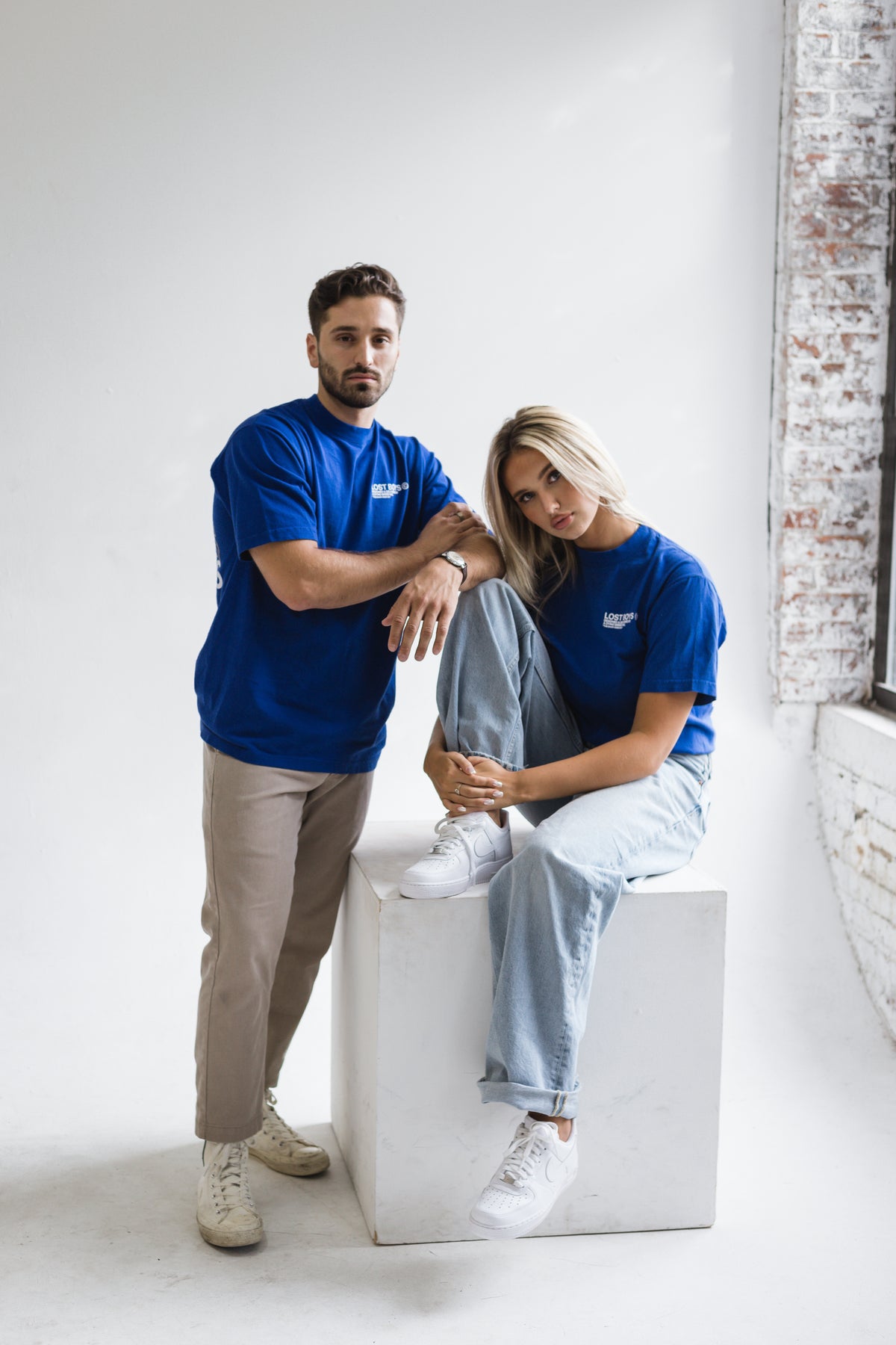 “ESSENTIAL STACK” PREMIUM OVERSIZED TEE IN COBALT