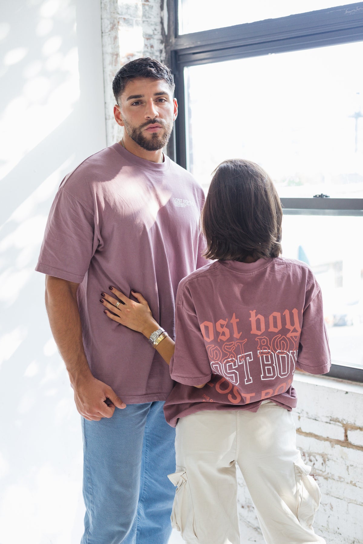 ”ESSENTIAL STACK” PREMIUM OVERSIZED TEE IN MAUVE